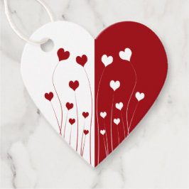 Moderne Romantische Rote Weiße Liebe Herz Geschenkanhänger