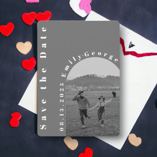 Moderne Romantische Schwarz-Weiß-Bogen-Foto-Hochze Save The Date