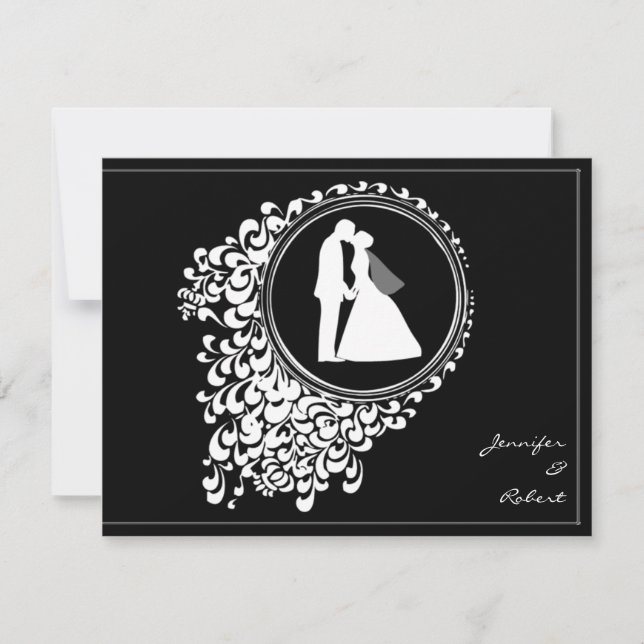 Moderne romantische Silhouette Save the Date (Vorderseite)