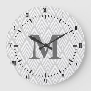Moderne römische Dekos (Weiß und Grau) Name Große Wanduhr