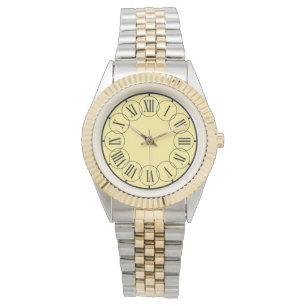 Moderne römische Zahlen Herren-Two-Tone  Armbanduhr