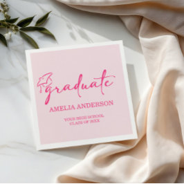 Moderne rosa Abschlussklasse 2026 Serviette