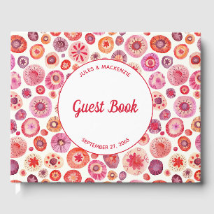 Moderne rosa Abstrakte Hochzeit Gästebuch