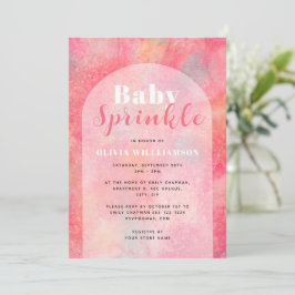 Moderne rosa Abstrakte Wasserfarbe Kindersprinkle Einladung