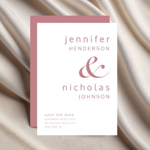 Moderne, rosa Ampere und Typografie Hochzeit Save The Date