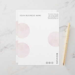 Moderne rosa Aquarellkreise Briefbogen