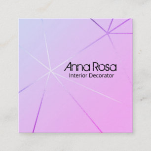 *~* Moderne rosa Blaue geometrische Rose Goldfolie Quadratische Visitenkarte