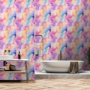 Moderne rosa blaue Pastell Alchohol Tinte Abstrakt Tapete