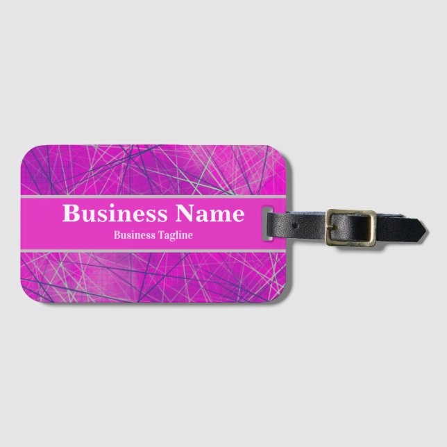 Moderne rosa, blaue und graue Geometrie Abstrakt Gepäckanhänger (Vorderseite (Horizontal))