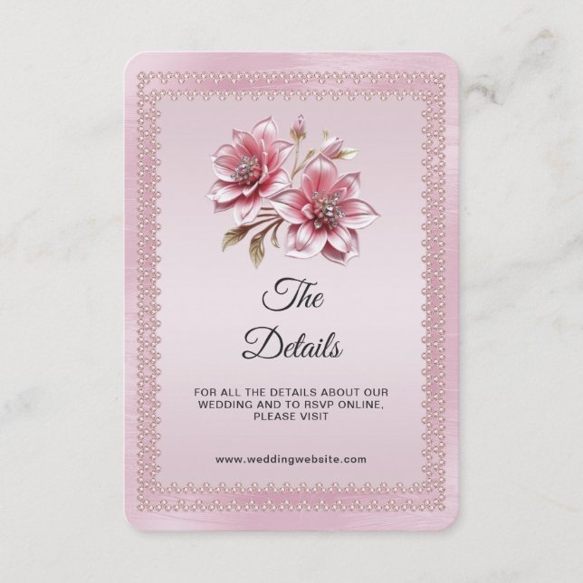 Moderne rosa Blume - Detailkarte Begleitkarte (Vorderseite)