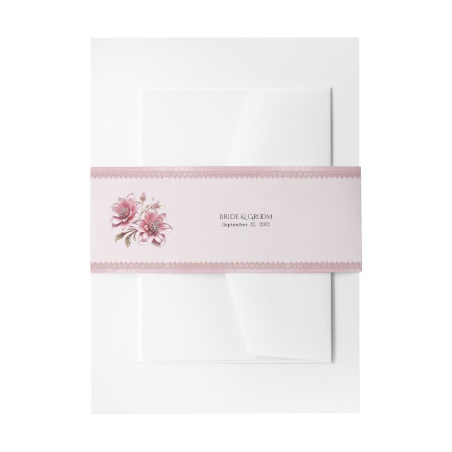 Moderne rosa Blume Einladungsbanderole (Vorderseite Beispiel)