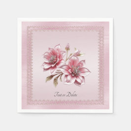 Moderne rosa Blume Napkins Serviette