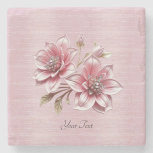 Moderne rosa Blume Untersetzer