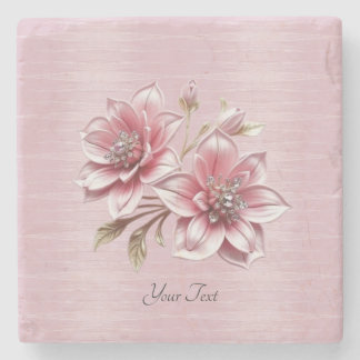 Moderne rosa Blume Untersetzer