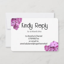 Moderne rosa Blumen-Hochzeits-RSVP-Karte