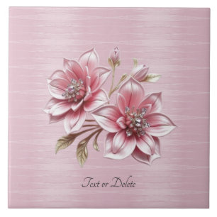 Moderne rosa Blumen Keramikfliese