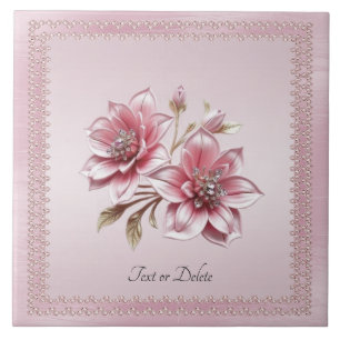 Moderne rosa Blumen Keramikfliese