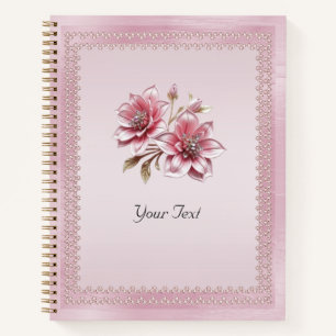 Moderne rosa Blumen Notizbuch