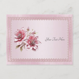 Moderne rosa Blumen Postkarte