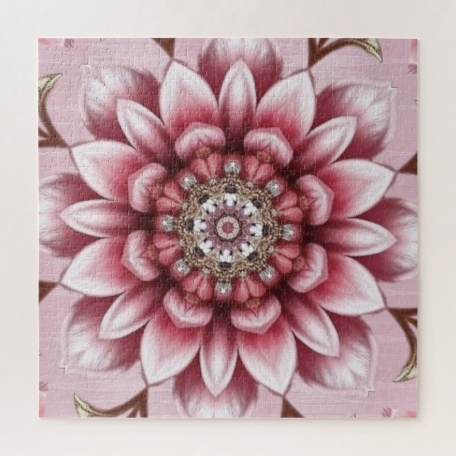 Moderne rosa Blumen Puzzle (Vertikal)
