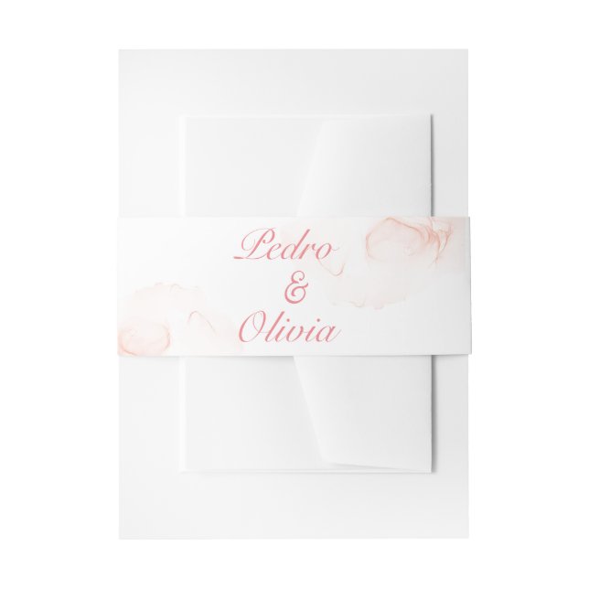 Moderne rosa Blumenhochzeit Einladungsbanderole (Vorderseite Beispiel)