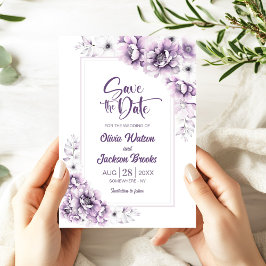 Moderne rosa Blumenhochzeit rettet das Datum Einladung