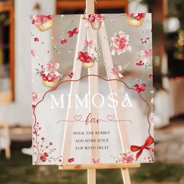 Moderne rosa Blumenkirsche Mimosa Bar Babydusche Acrylschild (Von Creator hochgeladen)