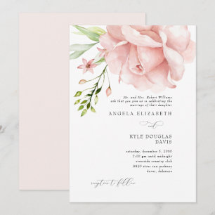 Moderne rosa Blumenzelleneinladung Einladung
