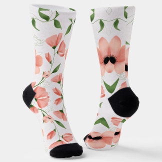Moderne rosa Blüten personalisieren Socken