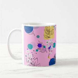 Moderne rosa Boho-Blumen abstrakte botanische Form Kaffeetasse