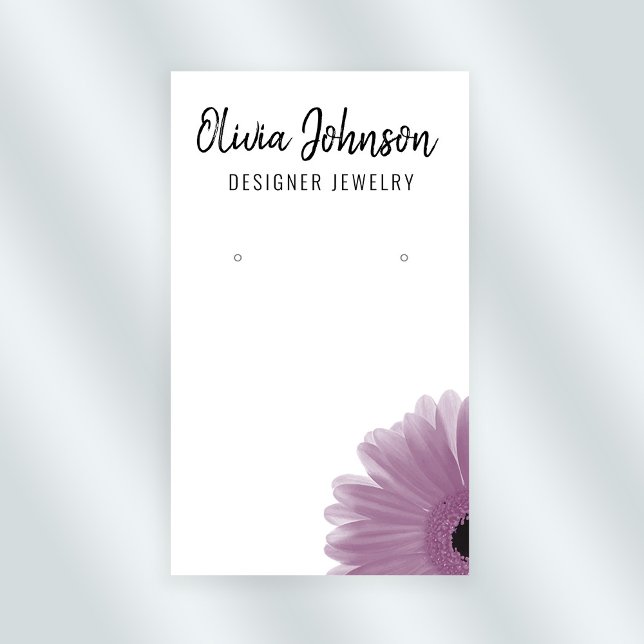 Moderne rosa Boho Blumenschmuck-Ohrring-Anzeige Visitenkarte (Stylishly Personalize with Your Custom Name & Optional Text.)