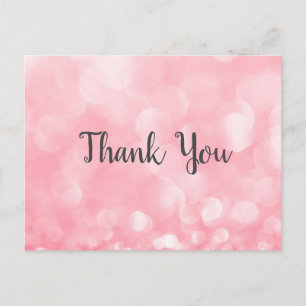 Moderne rosa Bokeh Geschäft Danke Postkarte