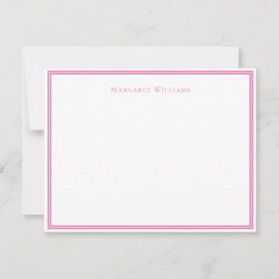 Moderne rosa Border Chic Notizkarte Mitteilungskarte