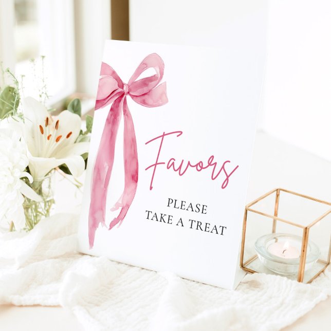 Moderne rosa Bow Graduation Party bevorzugt Signie Sockelschild (Von Creator hochgeladen)