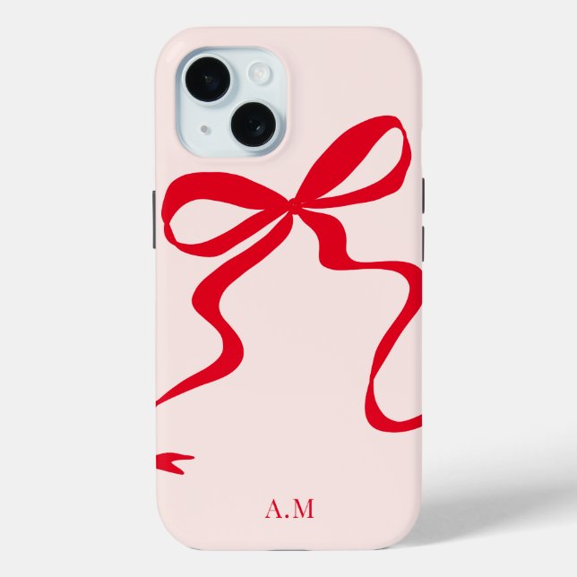 Moderne rosa Bow Illustration Iphone 15 Case-Mate iPhone Hülle (Rückseite)