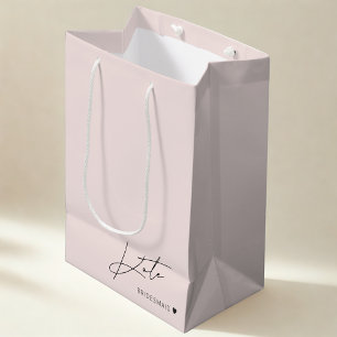 Moderne rosa Brautjungfer-Geschenktasche Mittlere Geschenktüte