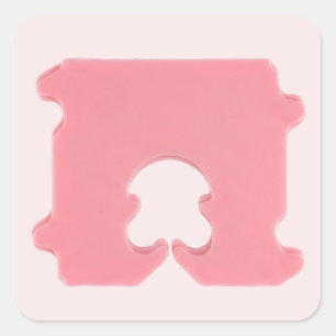 Moderne rosa Brotklammer-Geometrie-Silhouette Quadratischer Aufkleber