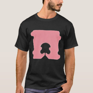 Moderne rosa Brotklammer geometrische Silhouette T-Shirt
