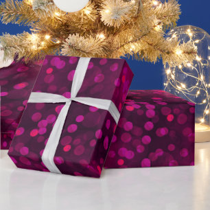 Moderne, rosa Bucht Weihnachtsbeleuchtung abstrakt Geschenkpapier