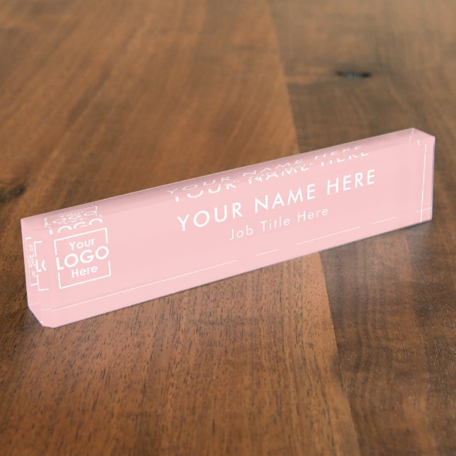 Moderne Rosa-Business-Logos Beruflich Namensplakette (Seite)