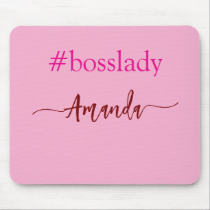 Moderne rosa Chefin & Name Bestes Mädchen-Gesche Mousepad