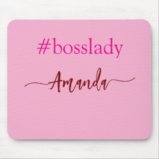 Moderne rosa Chefin & Name | Bestes Mädchen-Gesche Mousepad