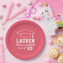 Moderne rosa Custom Graduation Party Pappteller