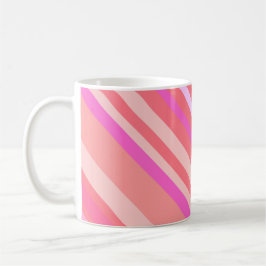 Moderne rosa Diagonalstreifen Kaffeetasse