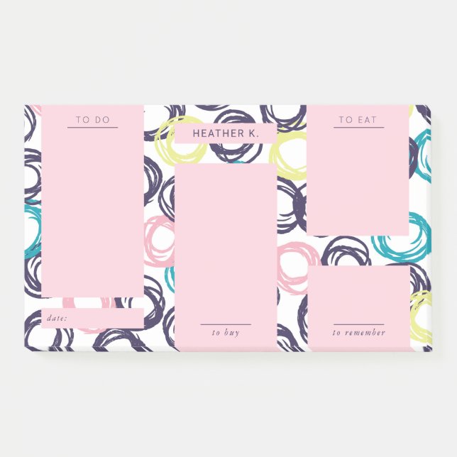 Moderne rosa dunkle Lila Tageszeit Post-it Klebezettel (Vorderseite)