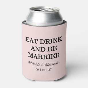 Moderne rosa Errötung Hochzeit Dosenkühler