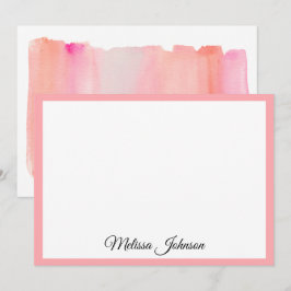 Moderne rosa Farbe Pinselstriche Personalisiert Mitteilungskarte