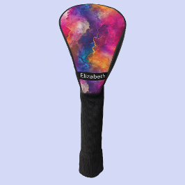 Moderne Rosa Farbfusion Personalisiert Golf Headcover