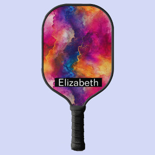 Moderne Rosa Farbfusion Personalisiert Pickleball Schläger