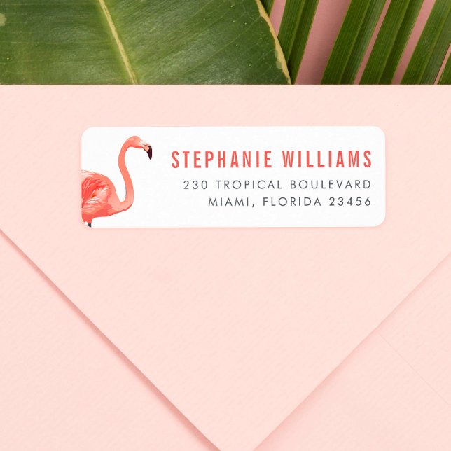 Moderne rosa Flamingo Name & Rücksendeadresse (Von Creator hochgeladen)